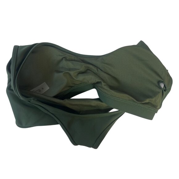 Racerback Sports Bra Womens Small Olive Green New WOT Padded Activewear - Picture 3 of 4